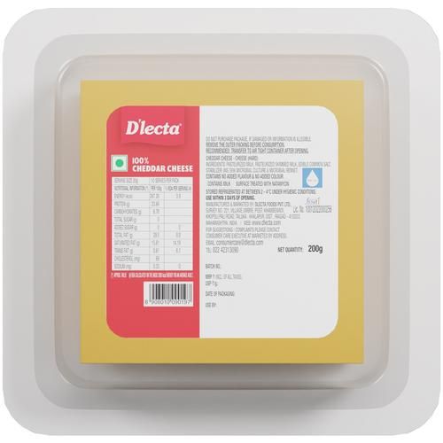Dlecta Natural Cheddar Cheese Slice, 1 Pc view 2