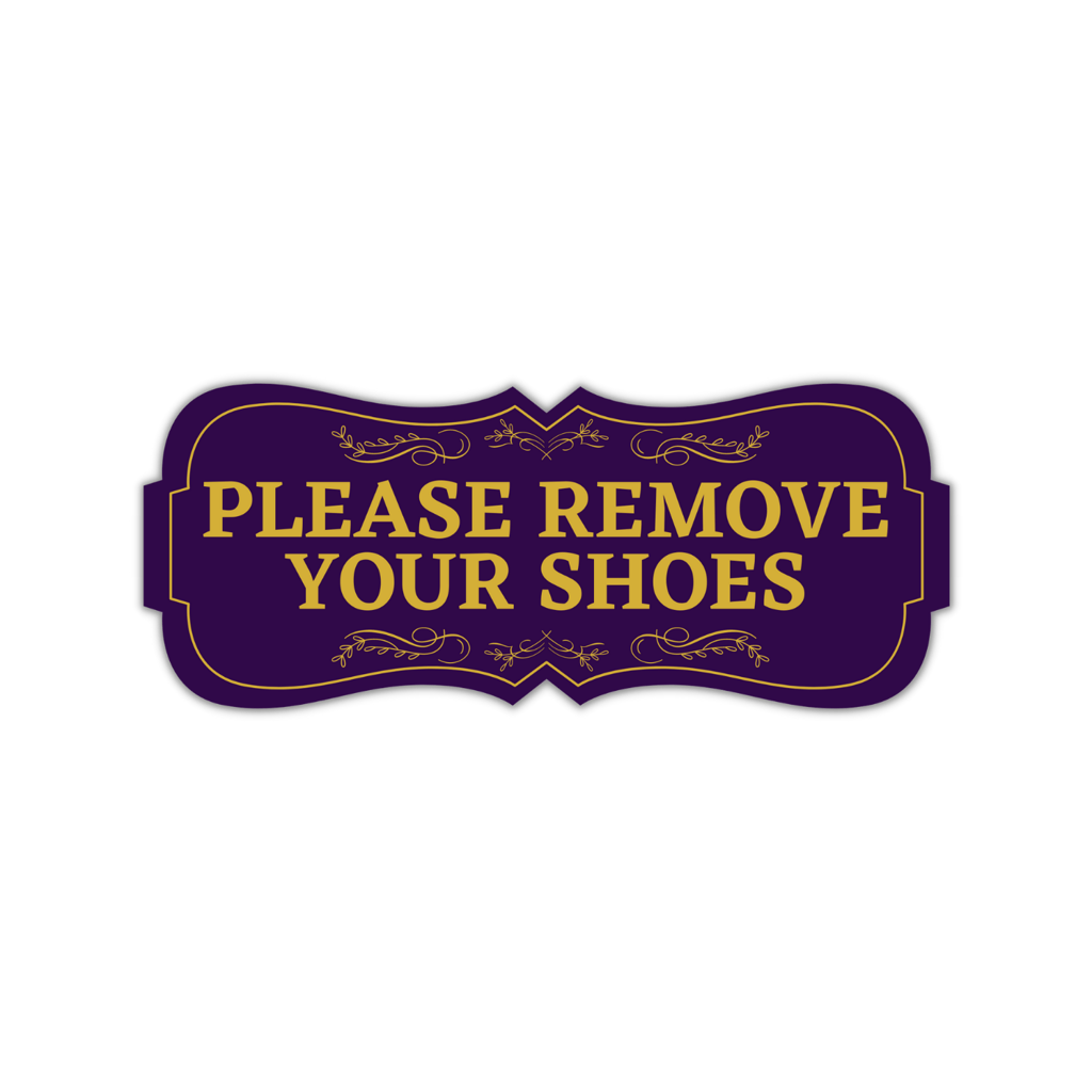 Elegant Etiquette: Pack of 3 Laser-Cut 'Please Remove Your Shoes' PVC Stickers view 2