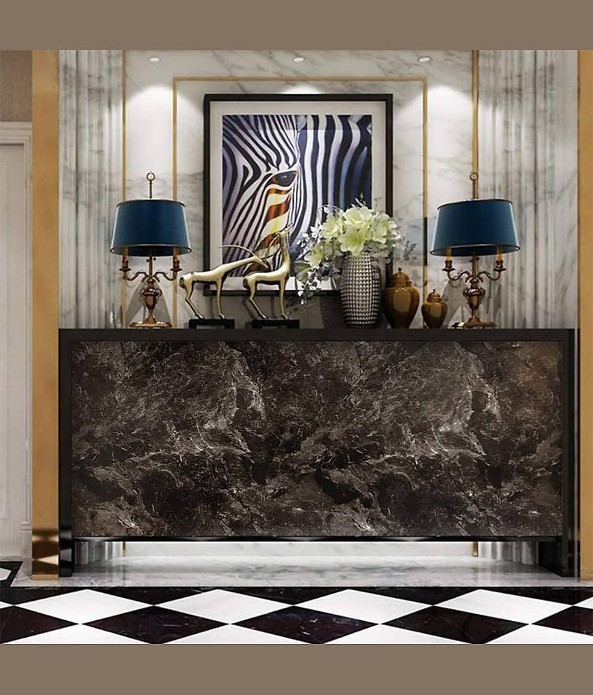 Geeo Premium Dark Brown Marble Design Wallpaper 60cm x 2m (Pack of 1) view 2