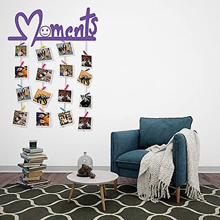 Khush Its Amazing Home Decor Wood Violet Moments Picture Photo Frame for Wall Decor Photos Artworks Prints Multi Pictures Organizer & Hanging Display Frames with Wood Clips view 2