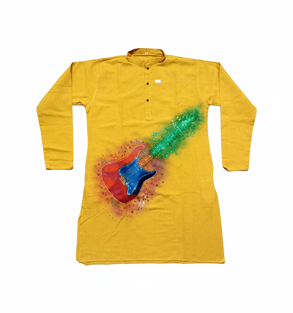 Trendy Fashionable Designed Fabric Printed Pure Cotton Kurta for Men view 2