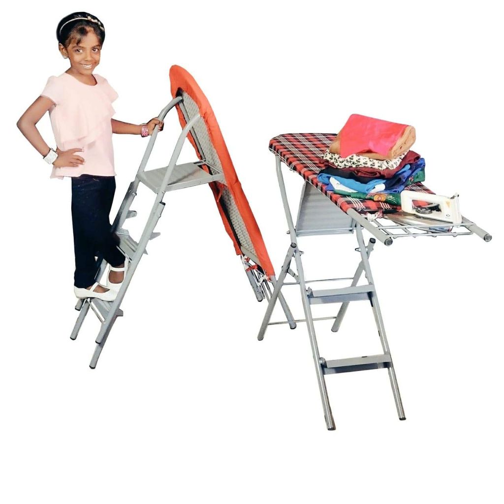 SHRAVYA - Foldable Ironing Board With Ladder (Multi Color) Made In India view 2