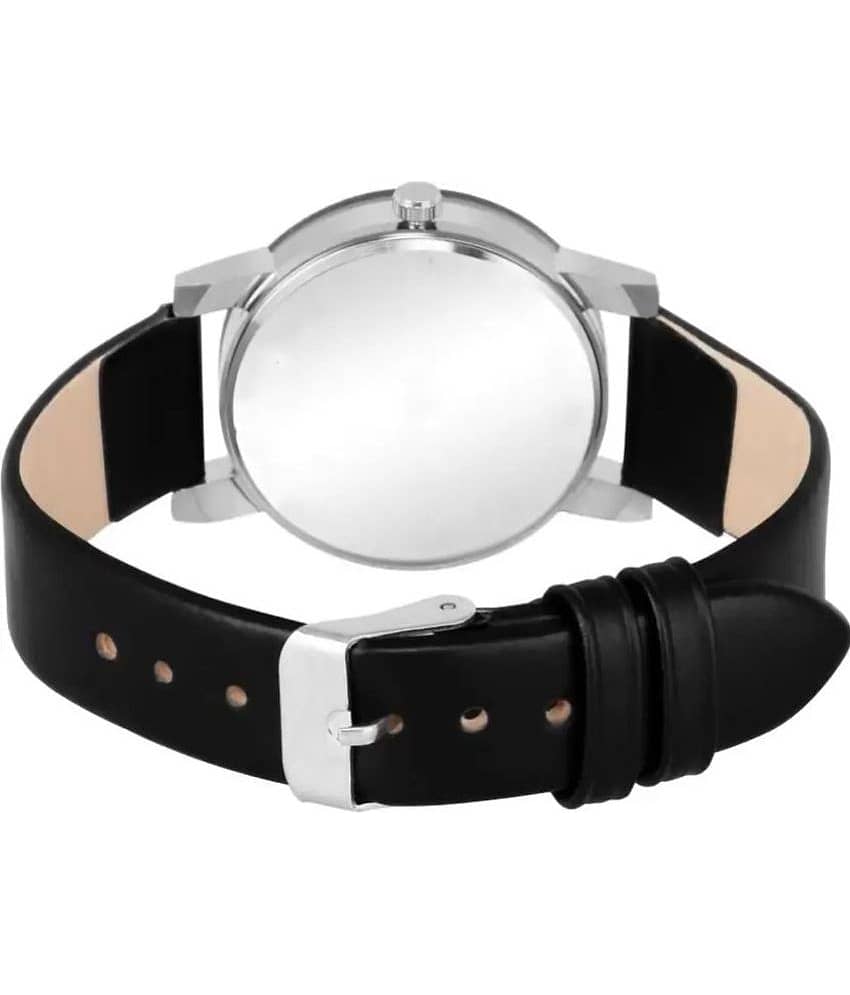 acnos Black Leather Analog Womens Watch view 2