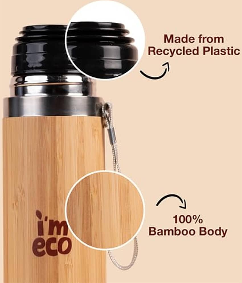 I'm Eco Thermos Bottle Brown Steel Flask ( 450 ml ) view 2