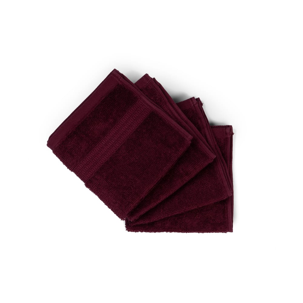 Feather & Spun Organic Cotton Face Towel | Lavender Fragrance | GOTS Certified | Anti Microbial | Fade Resistant | Double Needle Stitch | 550 GSM | 33 cms x 33 cms (Pack of 4) view 2
