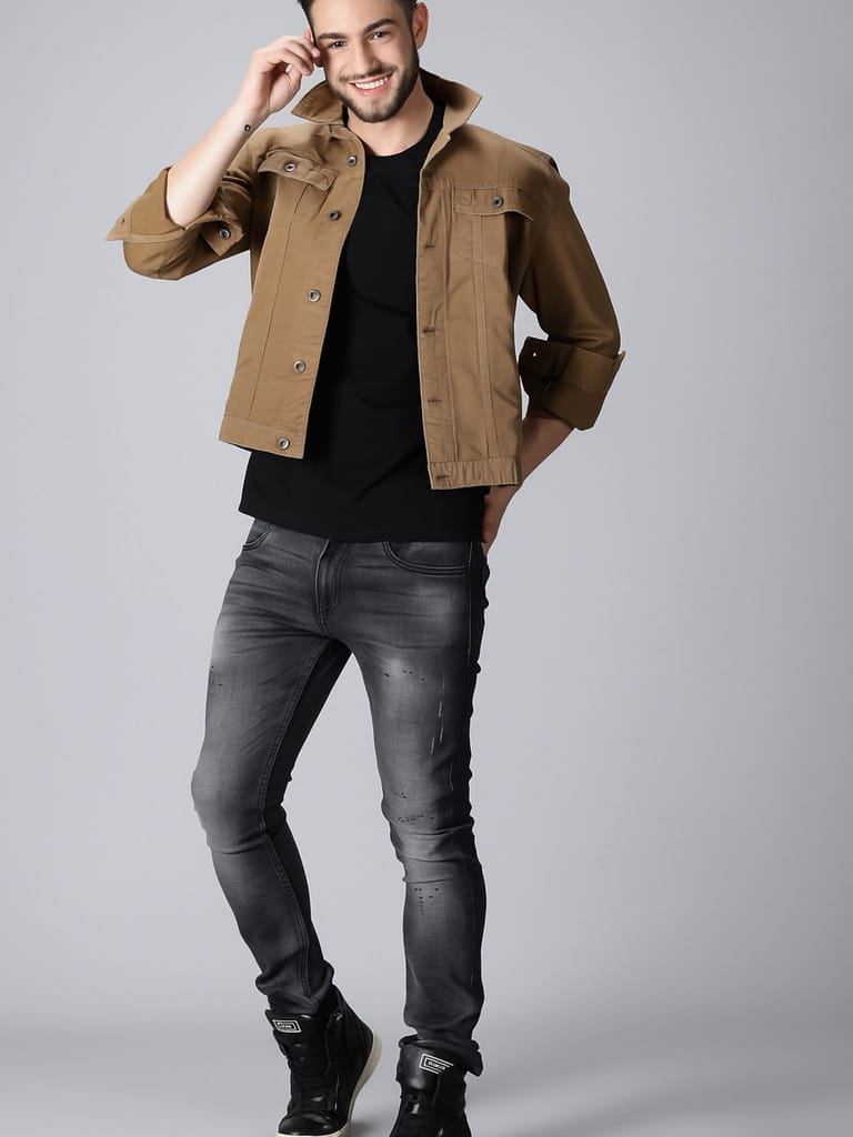 Cotton Black Plain Roundneck T-Shirt view 2
