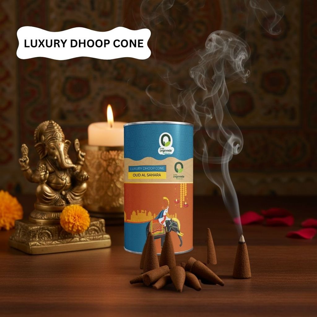 Prime Orgoveda Oud Al Sahara Premium Dhoop Cones | 100% Natural Handcrafted, Long-Lasting Incense Cones (Pack of 40 Cones) view 2