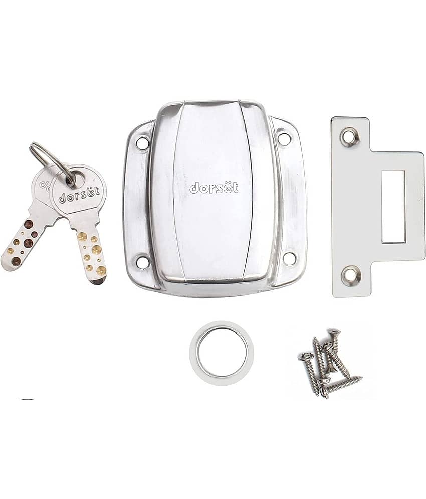 Adison wardrobe lock stainless steel heavy duty set of 1 lock with screws and accessories view 2