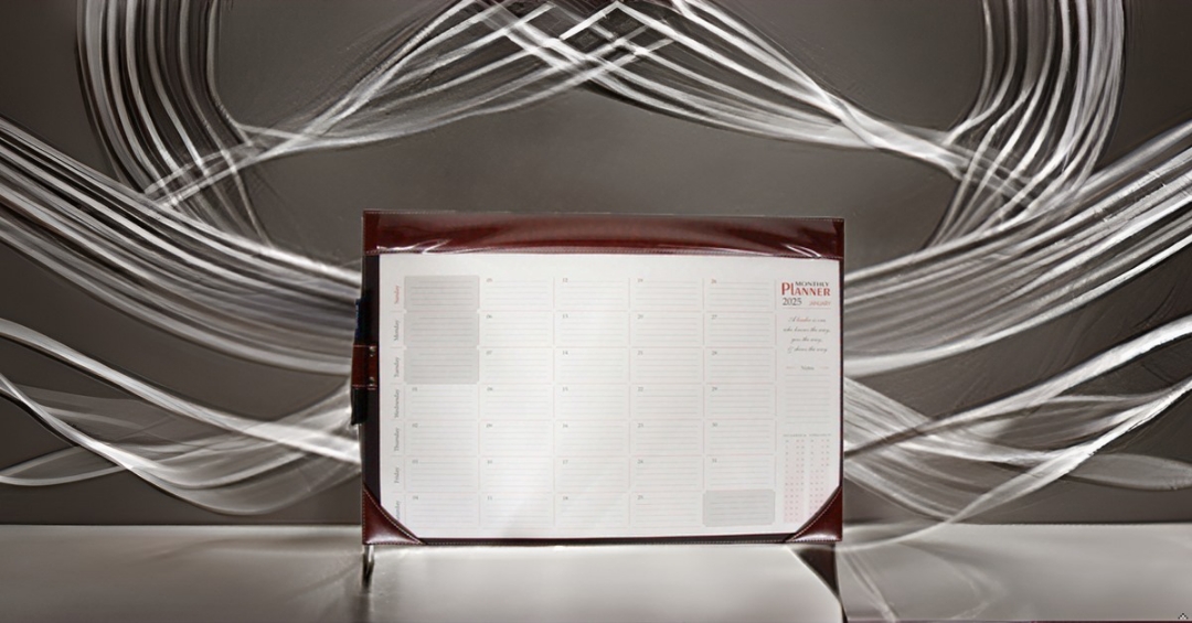 Sukeshcraft Brown Desktop Table Planner Calendar January 2025 to December 2025 (15.3 x 22.2 Inch)