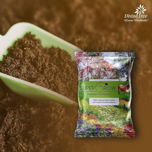 Divine Tree Supergrow Cow Dung Soil Manure for Plants | Organic Cow Dung Cake Fertilizer for Outdoor & Indoor Plants | Best for Plant Growth, Improves Soil Structure & Root System (5kg) view 2