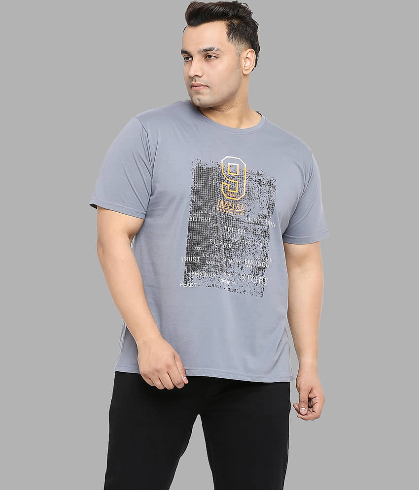 Xmex Pack of 1 Cotton Blend Regular Fit Men's T-Shirt ( Charcoal )