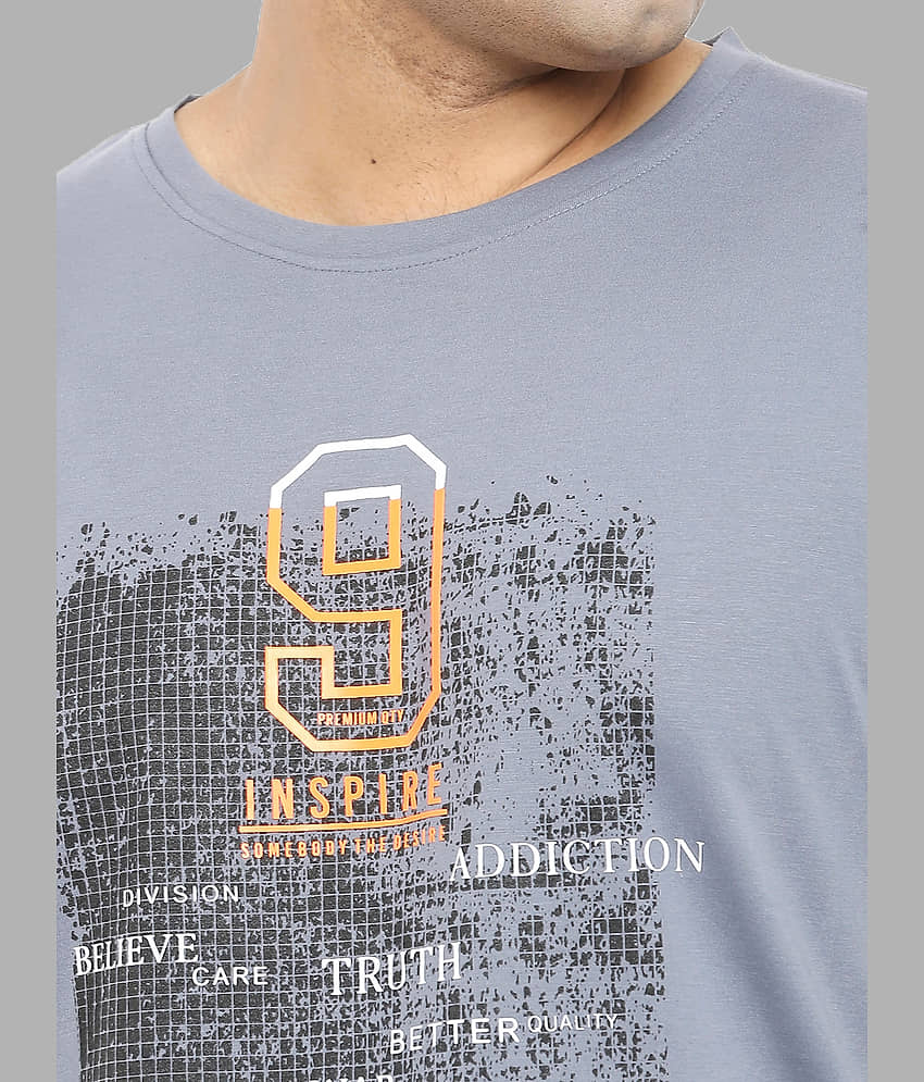 Xmex Pack of 1 Cotton Blend Regular Fit Men's T-Shirt ( Charcoal ) view 2