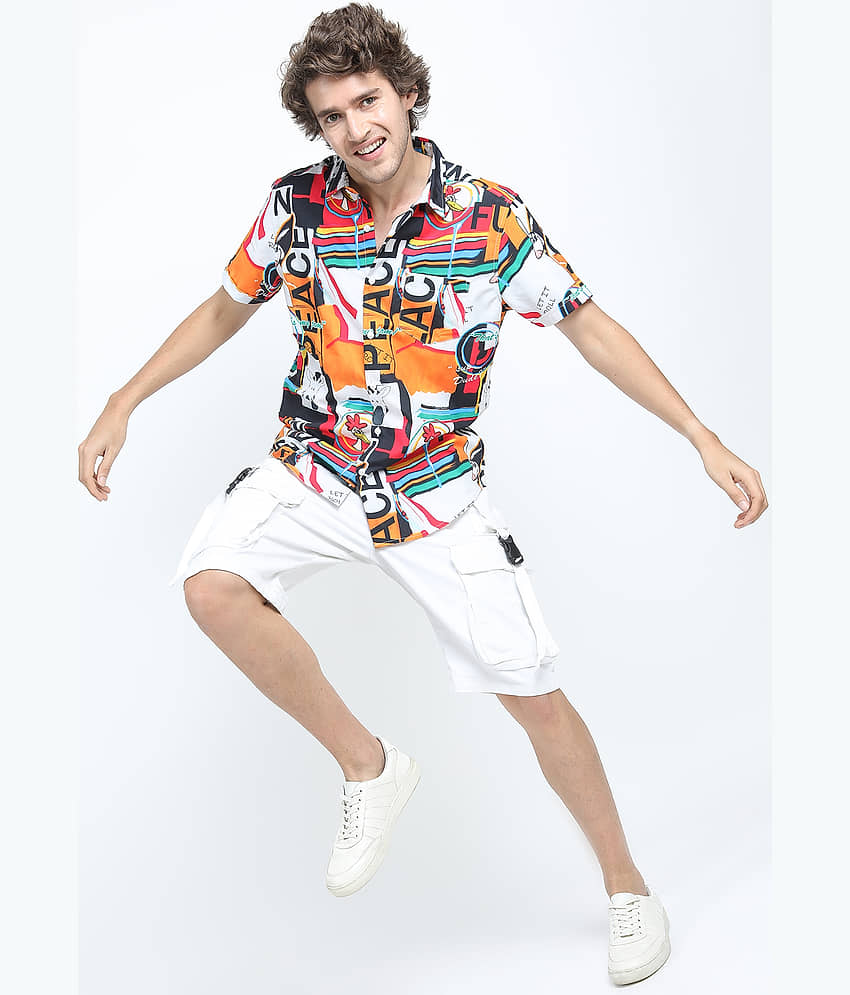 Locomotive Polyester Slim Fit Printed Half Sleeves Men's Casual Shirt - Multicolor ( Pack of 1 ) view 2