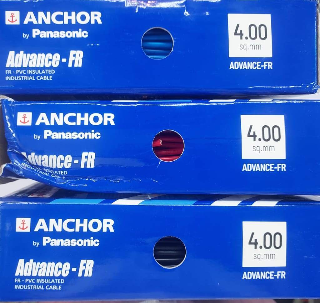 ANCHOR by PANASONIC 4.0 Sq mm Advance Fire Retardent PVC Insulated Industrial Cable 90mtr 1100V. (100% ORIGINAL) view 2
