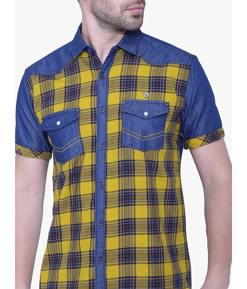 Kuons Avenue - Yellow Denim Slim Fit Men's Casual Shirt ( Pack of 1 ) view 2