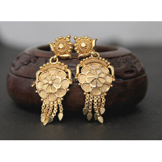 S L GOLD 1 Gram Micro Plated Flower Design Earring E1 view 2