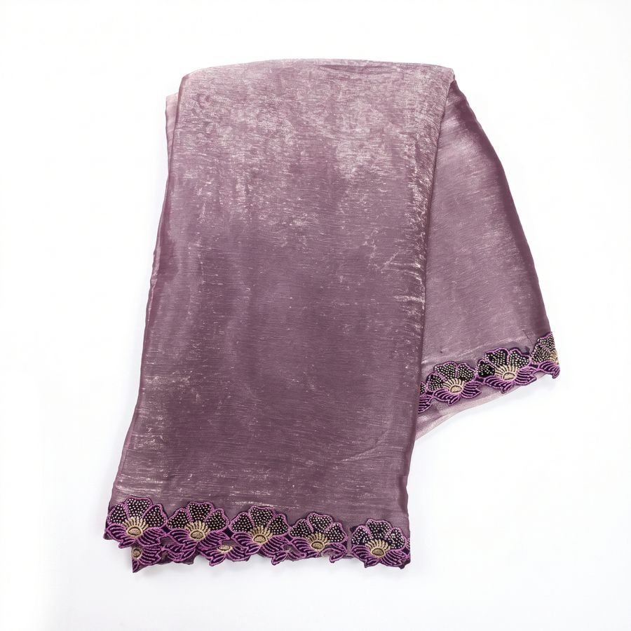 Simmer saree with lace same blouse light weight view 2