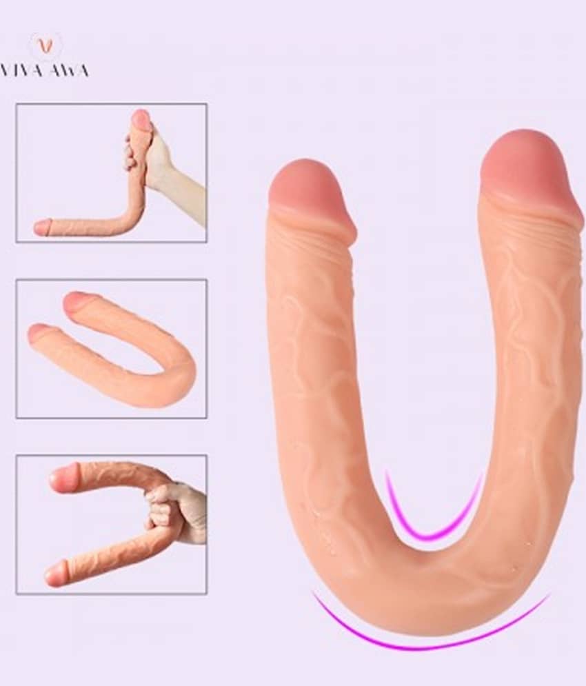 crazynyt sex toy Jelly Double dong Double-Ended Penetration Dildo Strap On Dual Realistic Sex Toys For Lesbean view 2