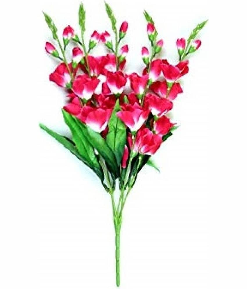 Green plant indoor Bougainvellia Red Artificial Flowers Bunch - Pack of 1 view 2