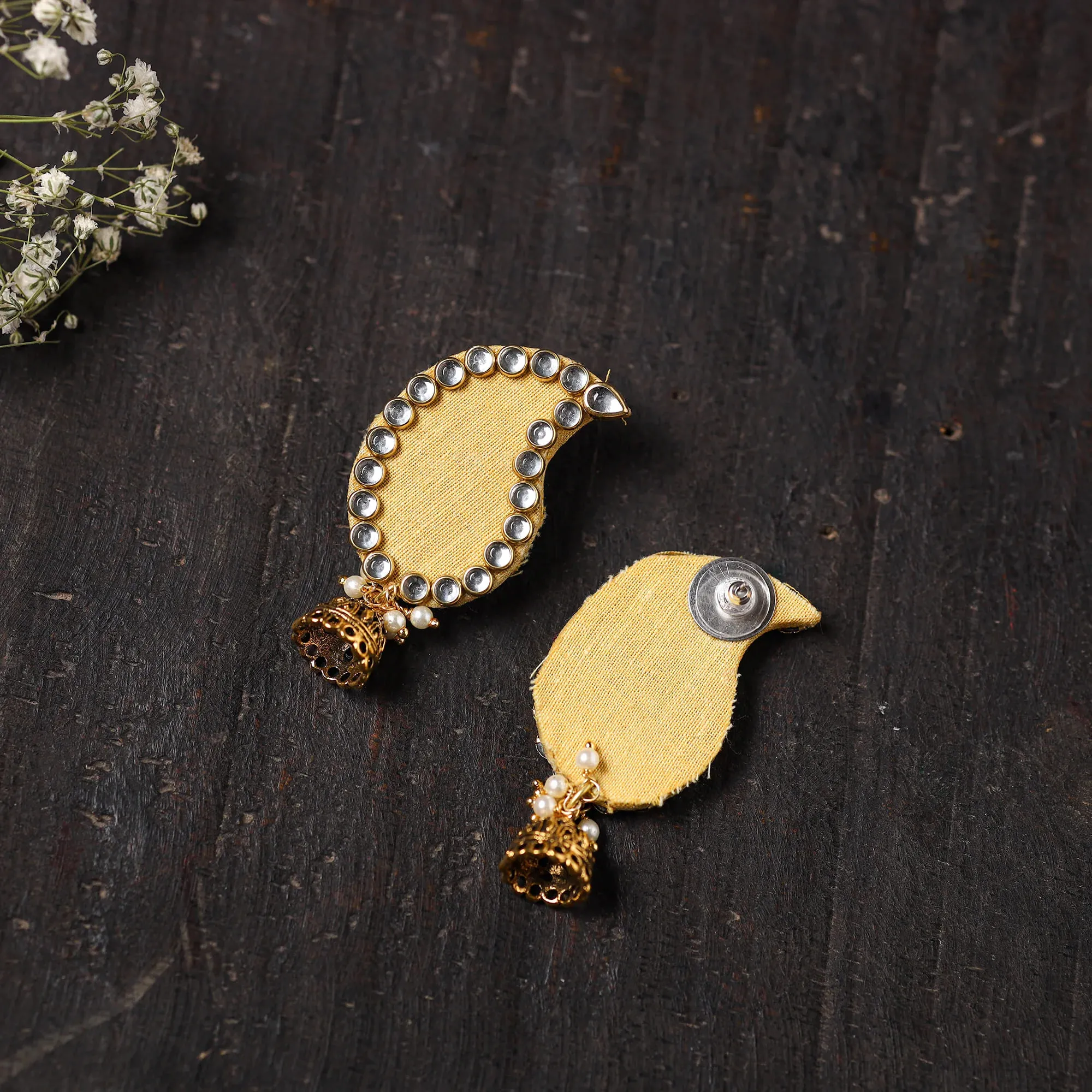 Yellow - Suhani Stone Work Fabart Earrings view 2