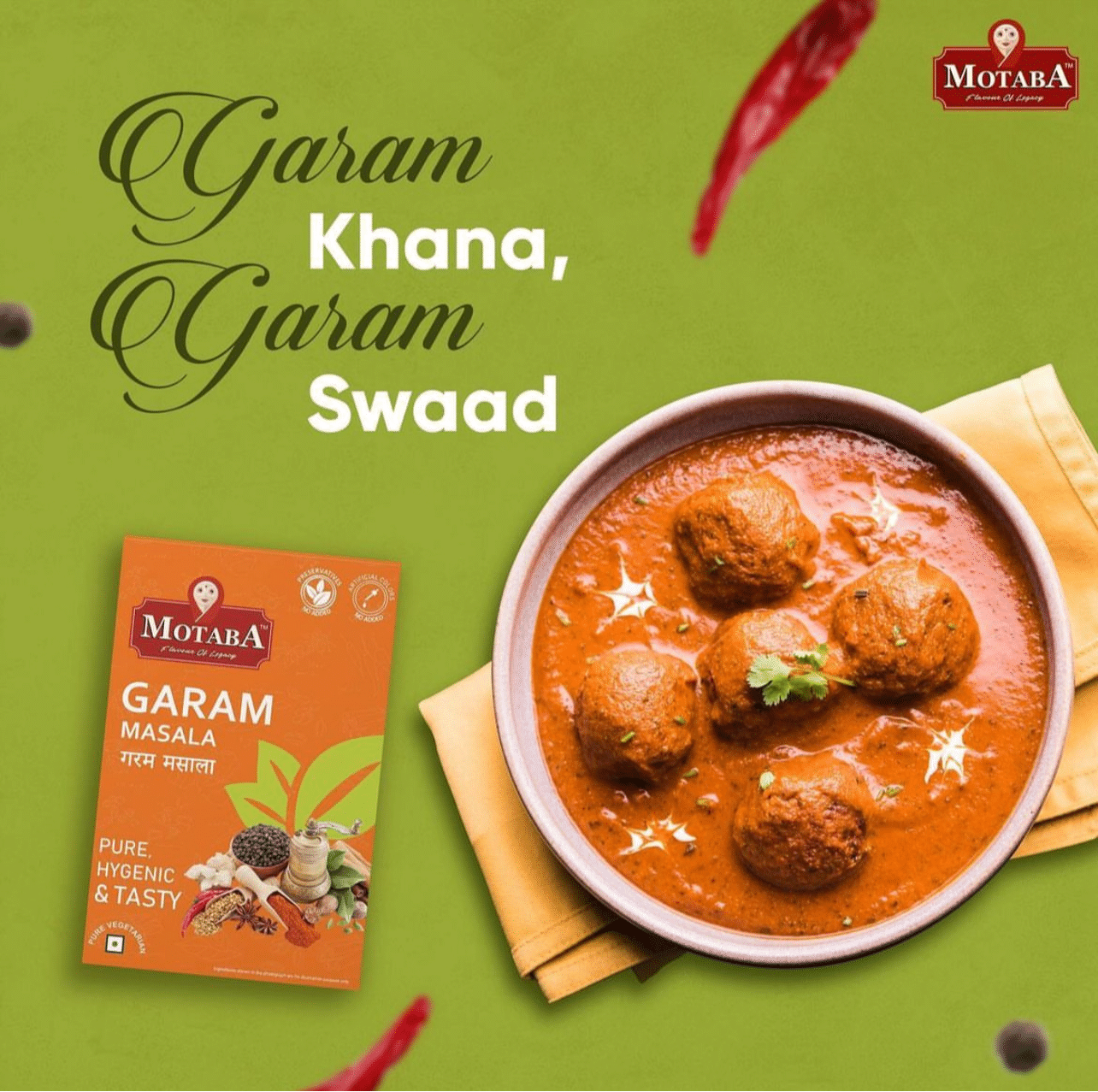 MOTABA Garam Masala, Kitchen King Masala & Chatpata Chat Masala, 100 gm Each - Pack of 3 view 2