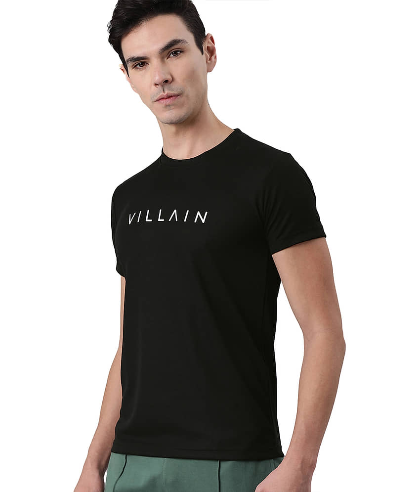 VILLAIN Black Polyester T-Shirt view 2