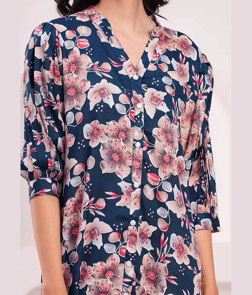 HIGHLIGHT FASHION EXPORT Women Crepe Printed A-line Dress ( White ) view 2