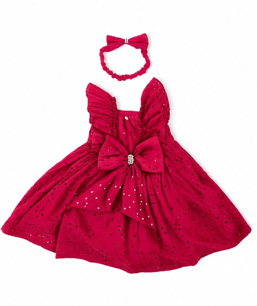 Bugyboo Girl’s Frock with Bow Attached at Back view 2