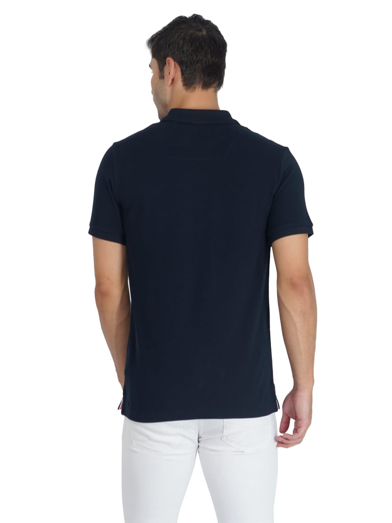 Solid Polo Shirt -NAVY view 2