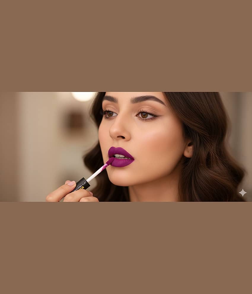 BLUSHIS Purple Matte Smudge Free Liquid Lipstick ( Pack of 3 ) view 2