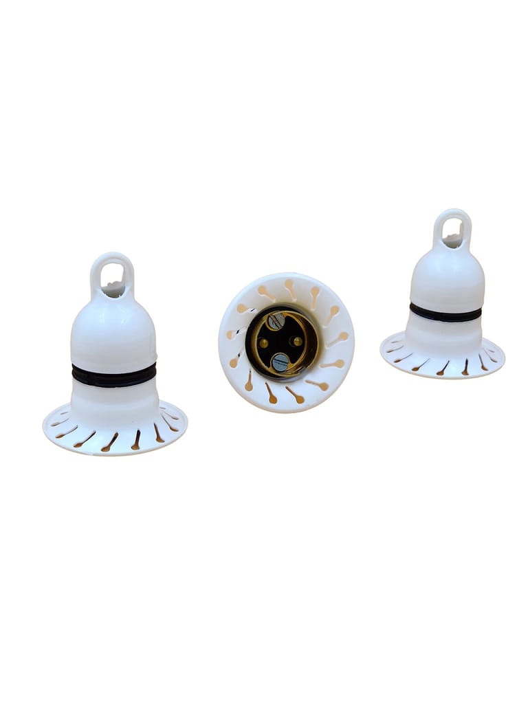 INDRICO Hanging Pendant Holder for Electric/LED Blub for Indoor and Outdoor uses with Brass Connector PVC White view 2