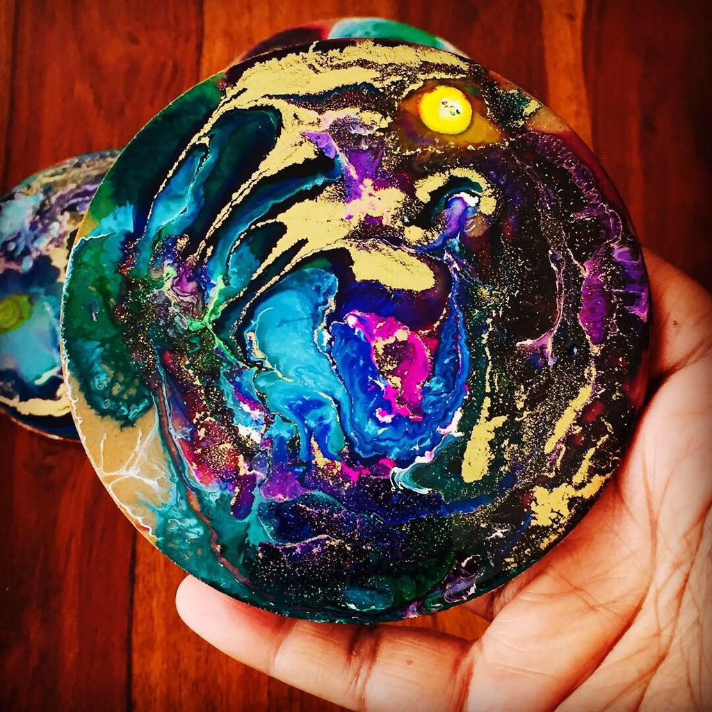 AMAZING RESIN ART COASTERS - SET OF 4 view 2