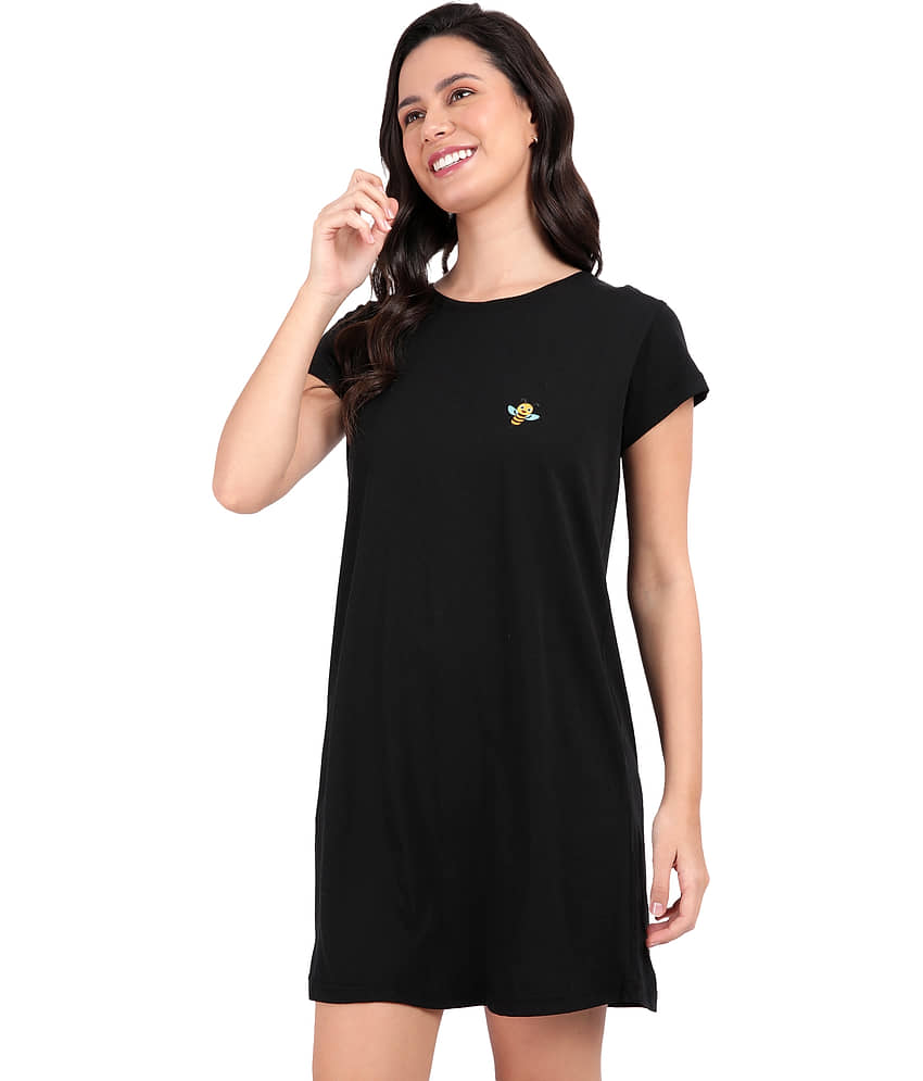 snappyb Women Cotton Solid Regular Fit Round Neck T-Shirt ( Yellow ) view 2