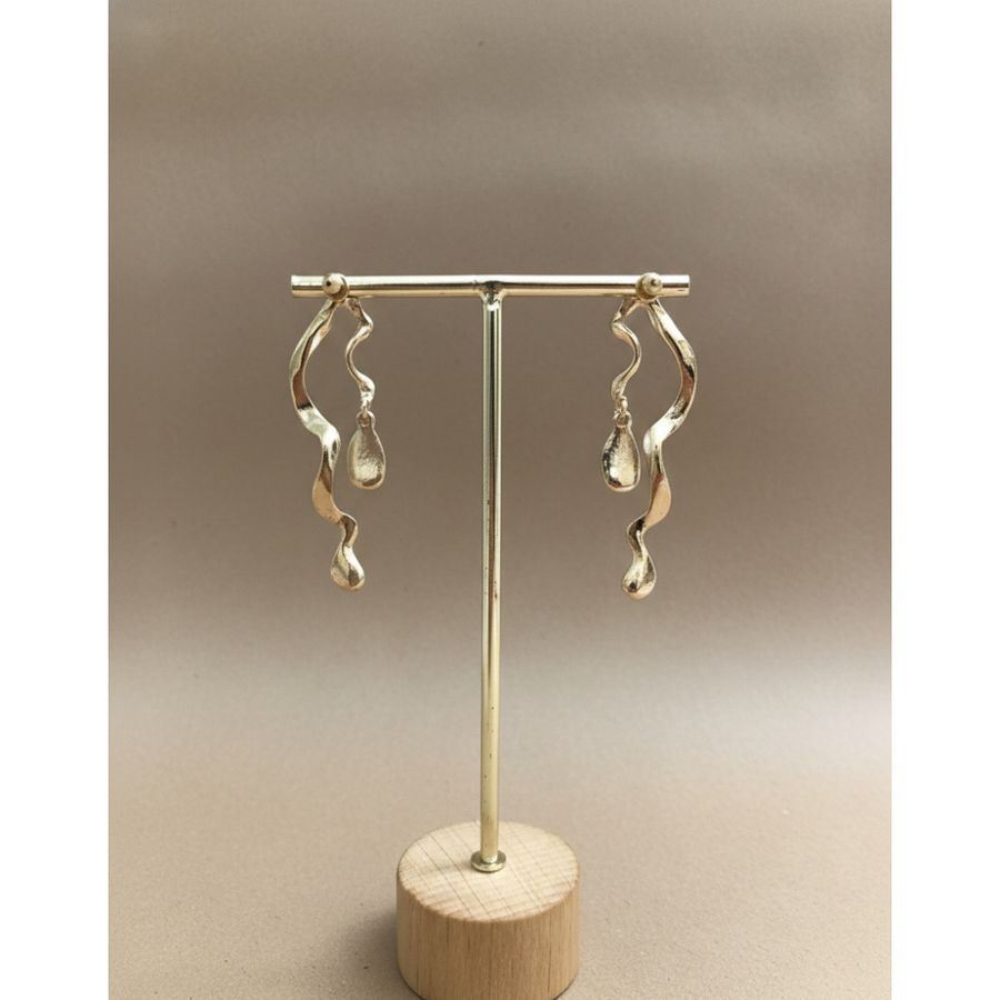 Earrings Gold-Toned Wavy view 2