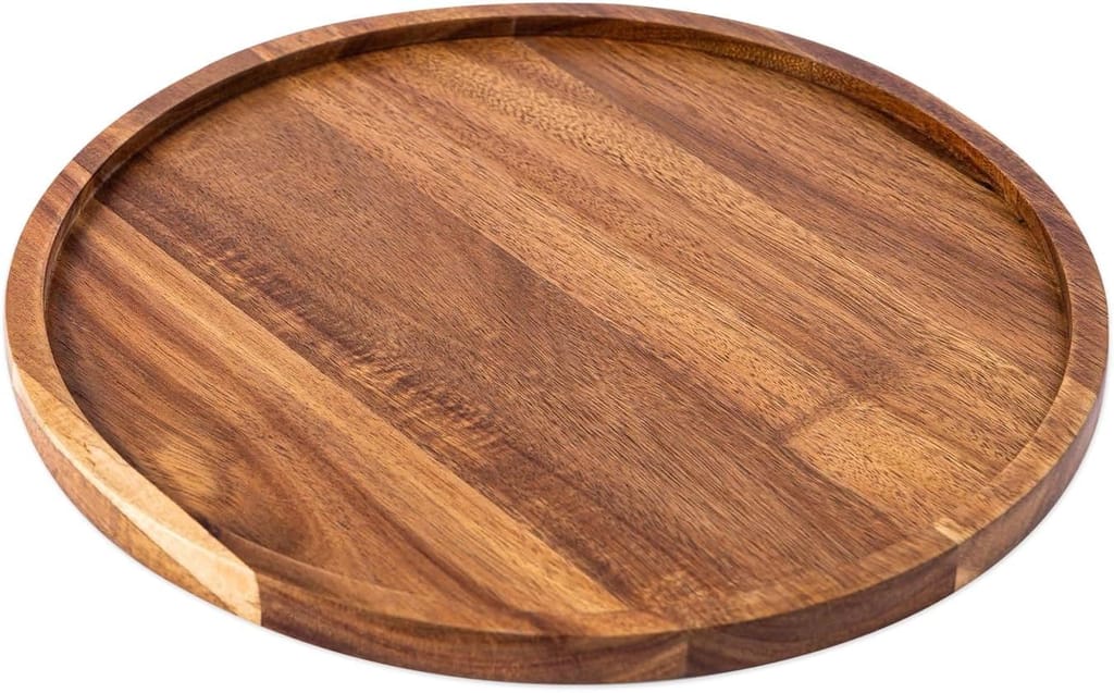 Round Wooden Serving Tray view 2