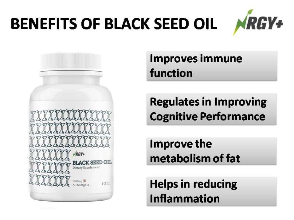 NRGY+ Black Seed (Kalonji) Oil 500mg, For Immunity - 60 softgels view 2