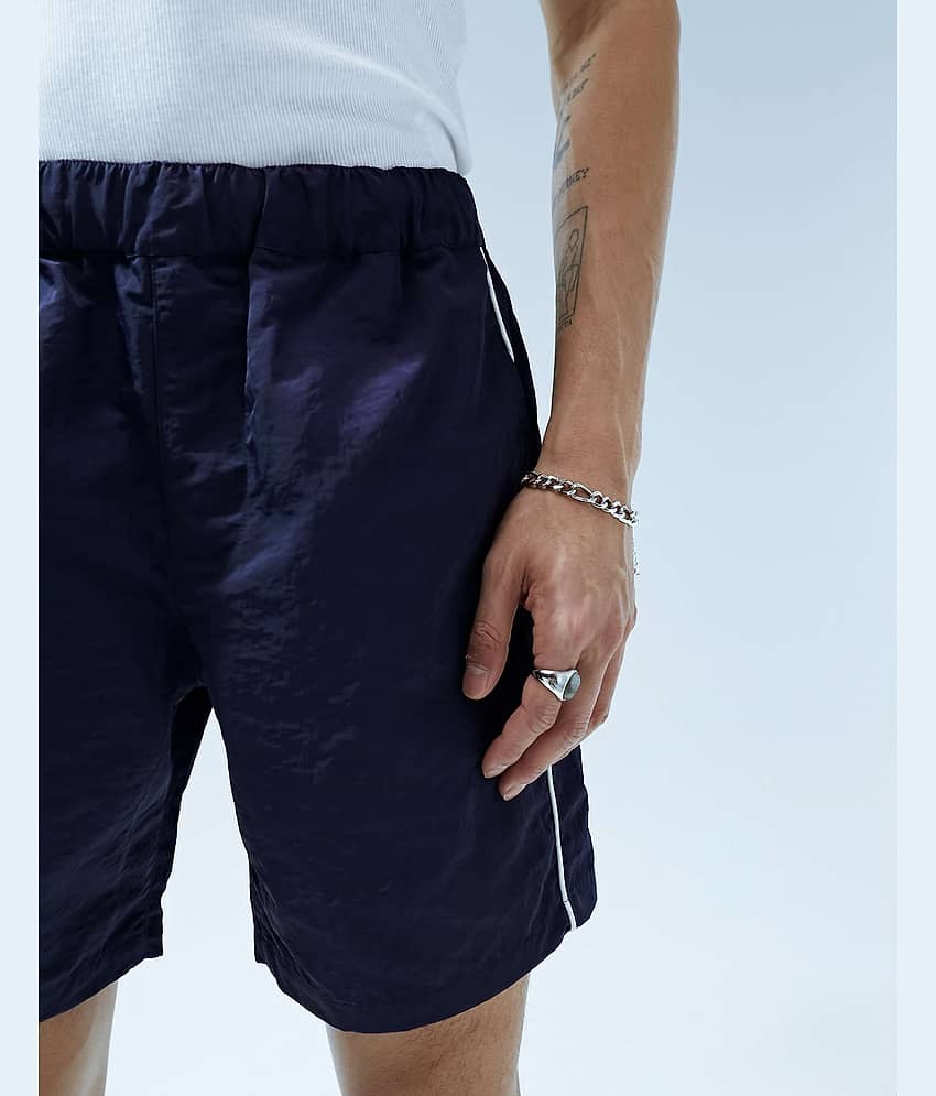 Reoutlook Navy Blue Polyester Men's Shorts ( Pack of 1 ) view 2