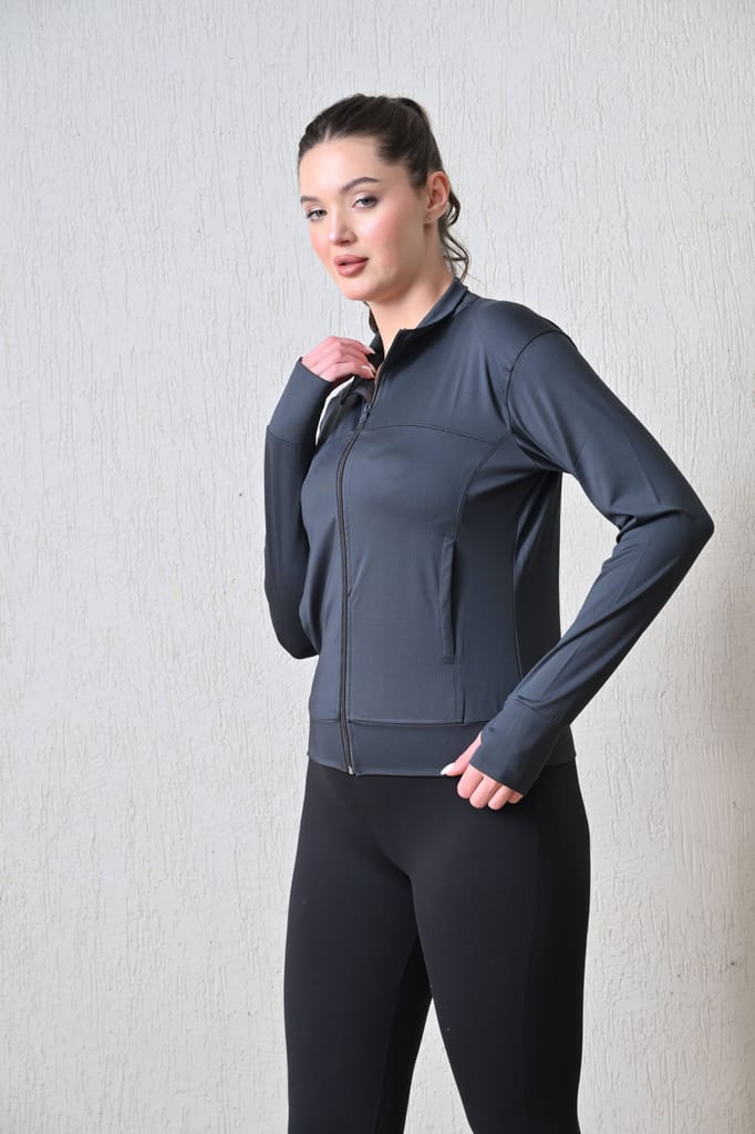 Body Smith Women Solid Full Sleeves Mesh Zipper view 2