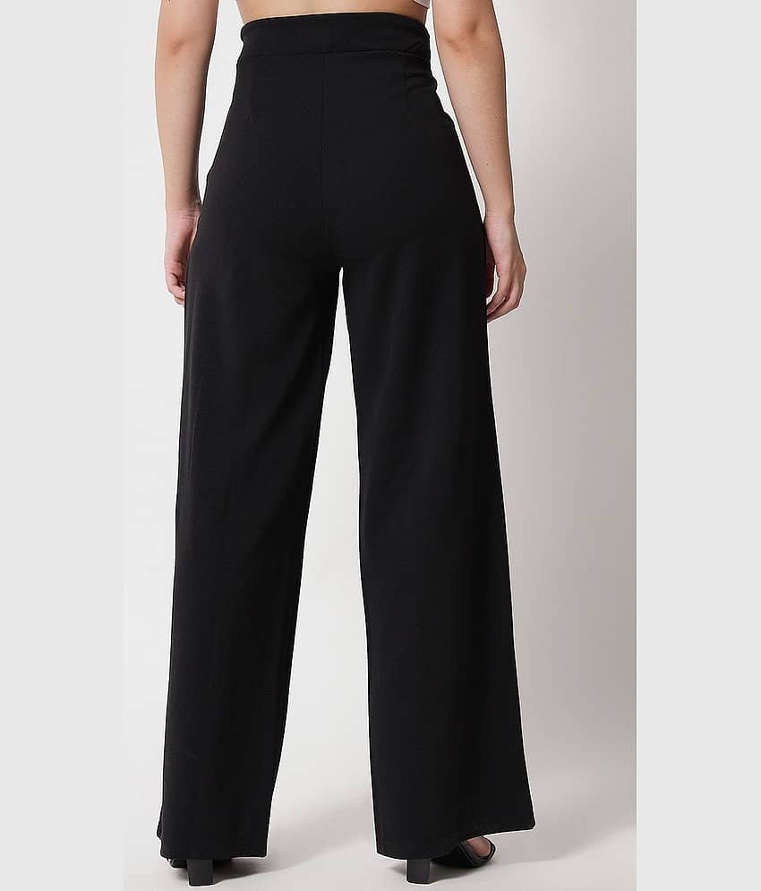 kotty Women Rayon Blend Casual Trousers ( Black ) view 2