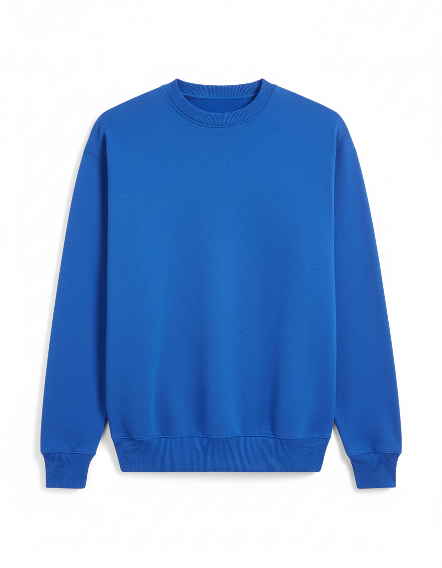 Oversized Crew Neck Sweatshirt: Blue view 2