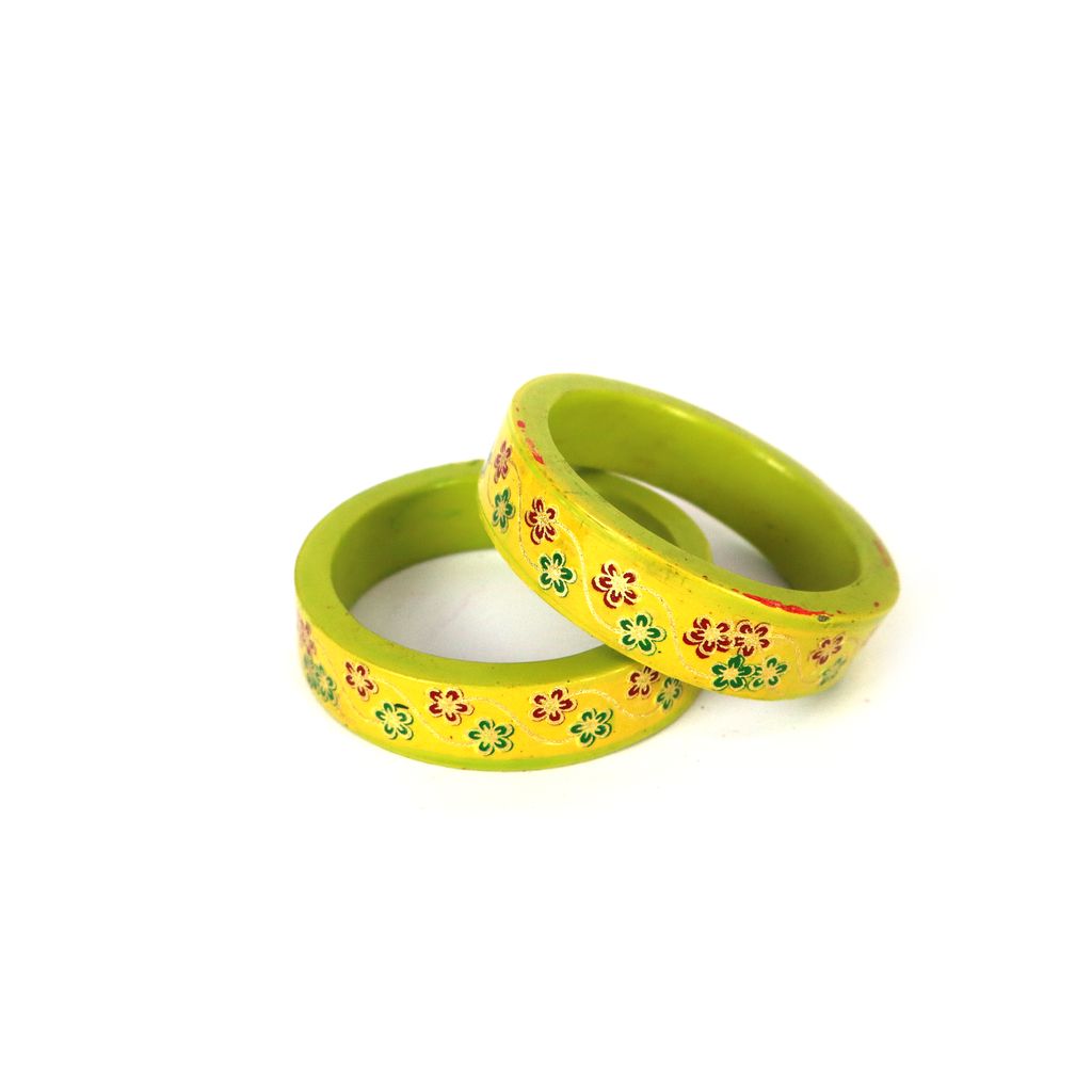 FHS Rajasthani Flowers Design- Light Green view 2
