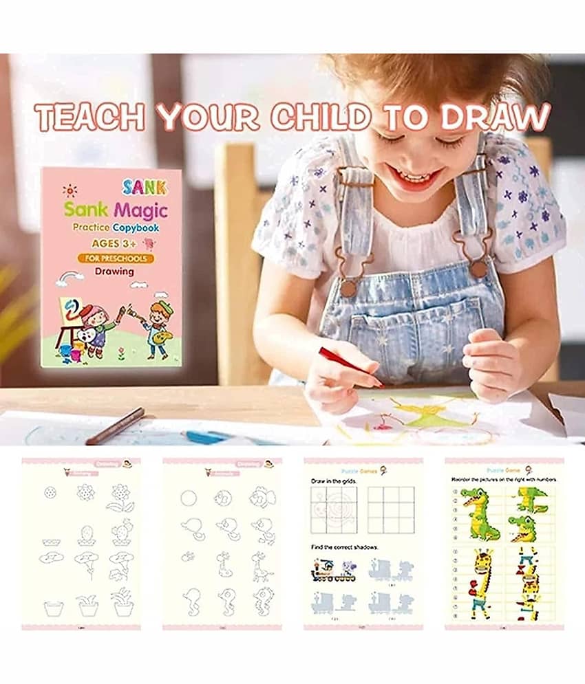 SANK Magic Practice Copybook (4 Books + 10 Refills + 1 Grip + 1 Pen) - magic book, magic practice book, sank magic practice book, magic practice copybook, sank magic practice copybook, magic book for kids view 2