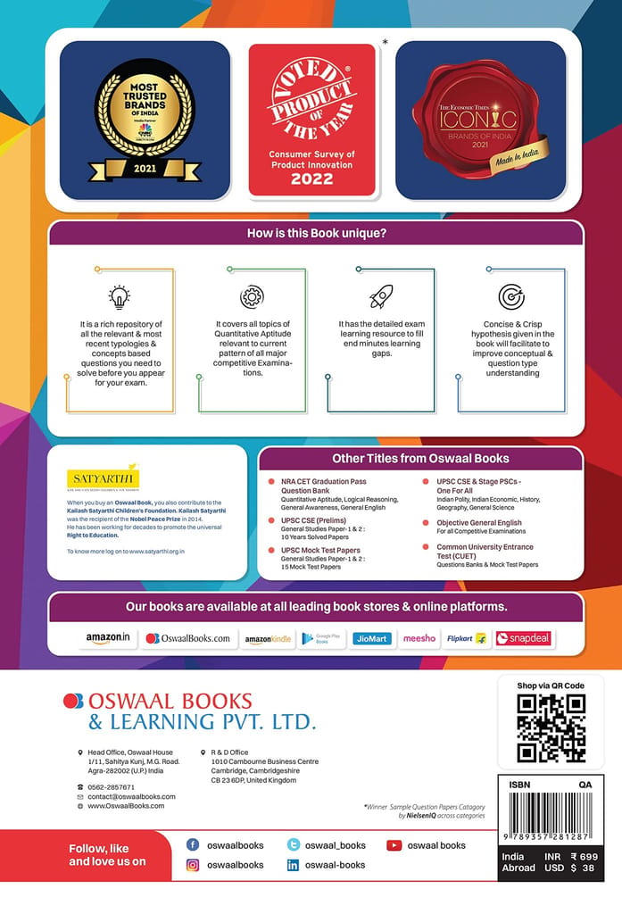 Oswaal Objective Quantitative Aptitude For All Competitive Examinations Chapter-wise & Topic-wise, A Complete Book Oswaal Editorial Board view 2