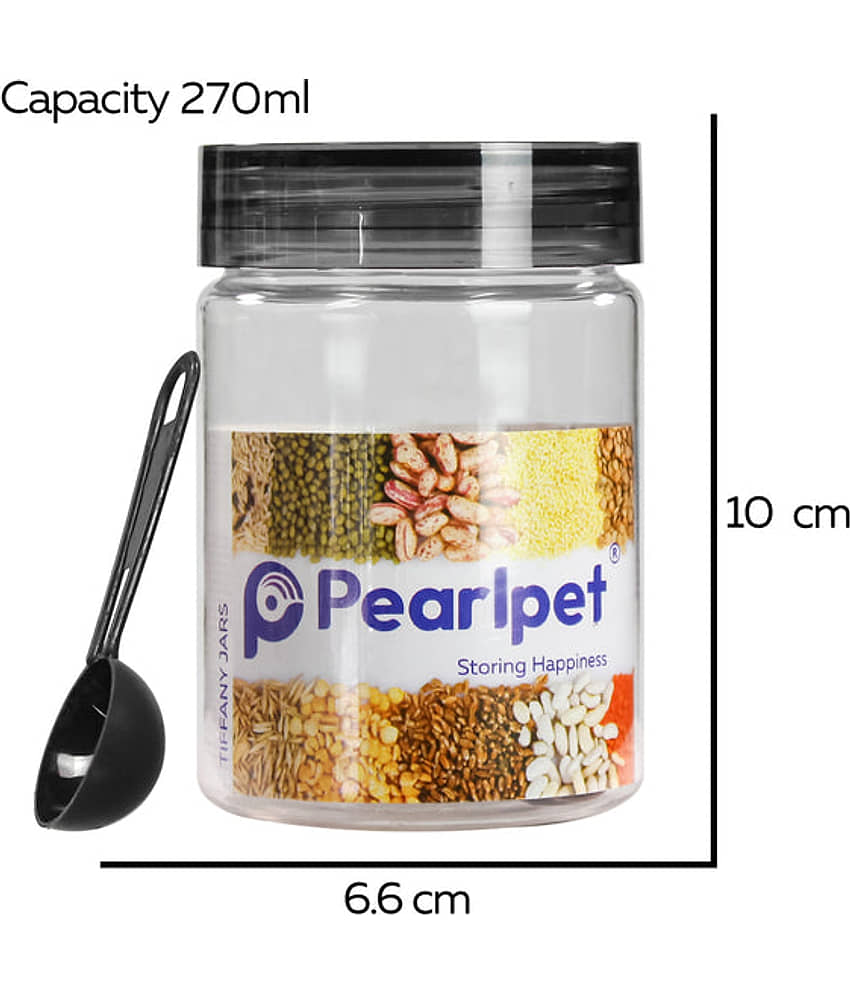 PearlPet Tiffany-270ml Plastic Black Multi-Purpose Container ( Set of 12 ) view 2