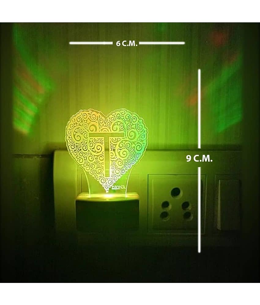 DIONA Night Lamp T Alphabet Night Light Bedroom, Living Room, Kids Room view 2