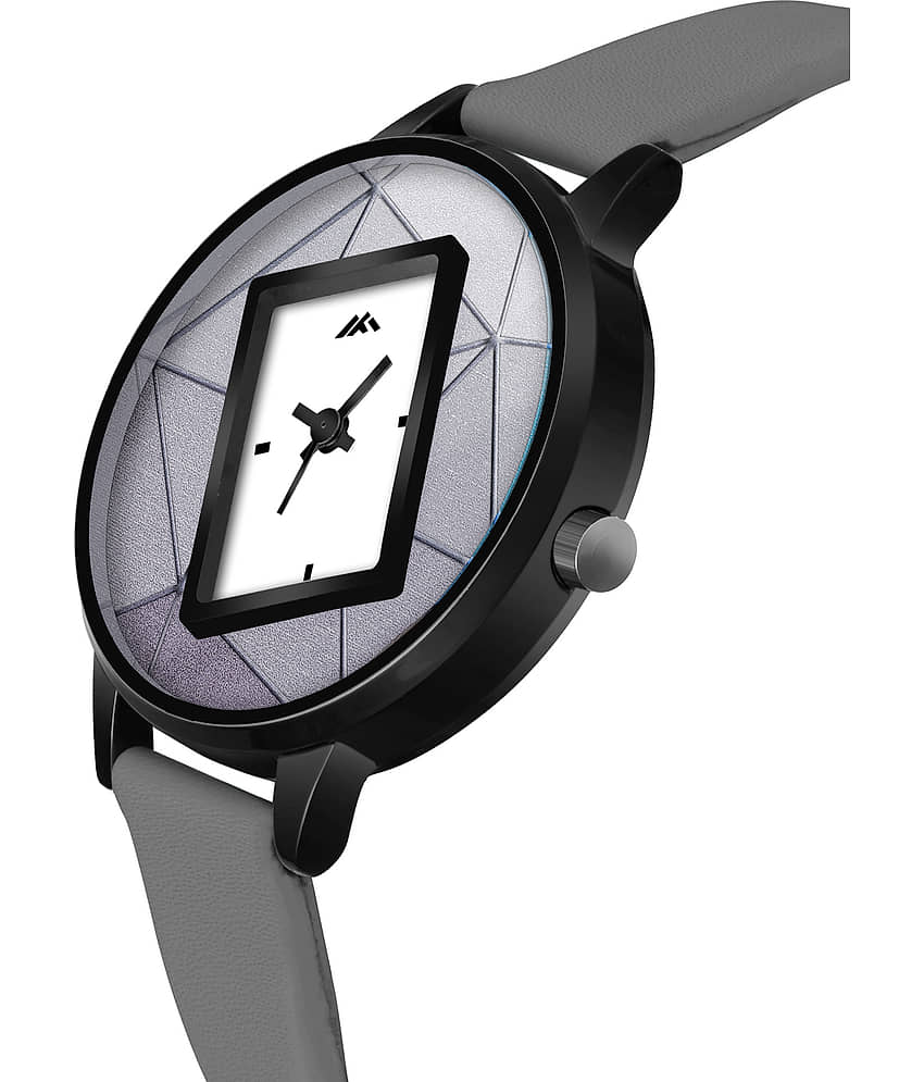 Trex Light Grey PU Analog Womens Watch view 2