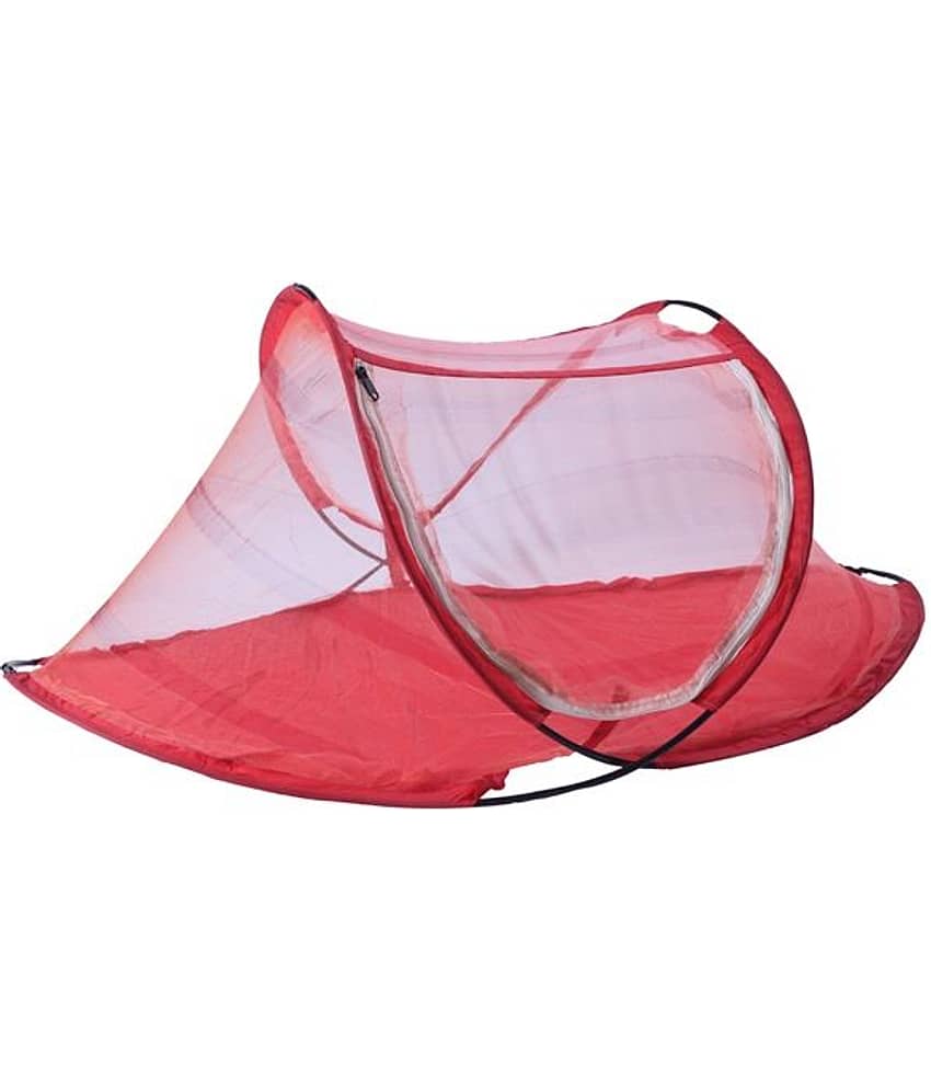 RiddhiMosquito Net, Machardani Baby Red Polyester Mosquito Net, Machardani