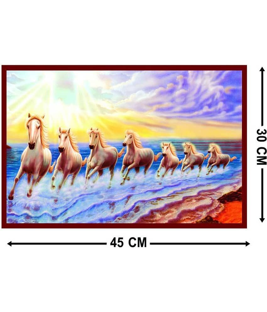 wallpics Seven Running Horses Waterproof Sticker Vinyl Photo Wall Poster Without Frame view 2