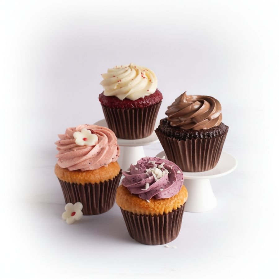 Assorted Gourmet Cupcakes - 100 gm - Pack of 4 cupcakes view 2