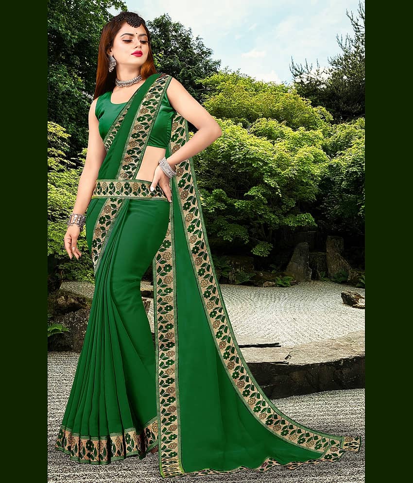 WXW Fashion Lycra Embroidered Regular Saree With Unstitched Blouse Piece ( Maroon ) view 2